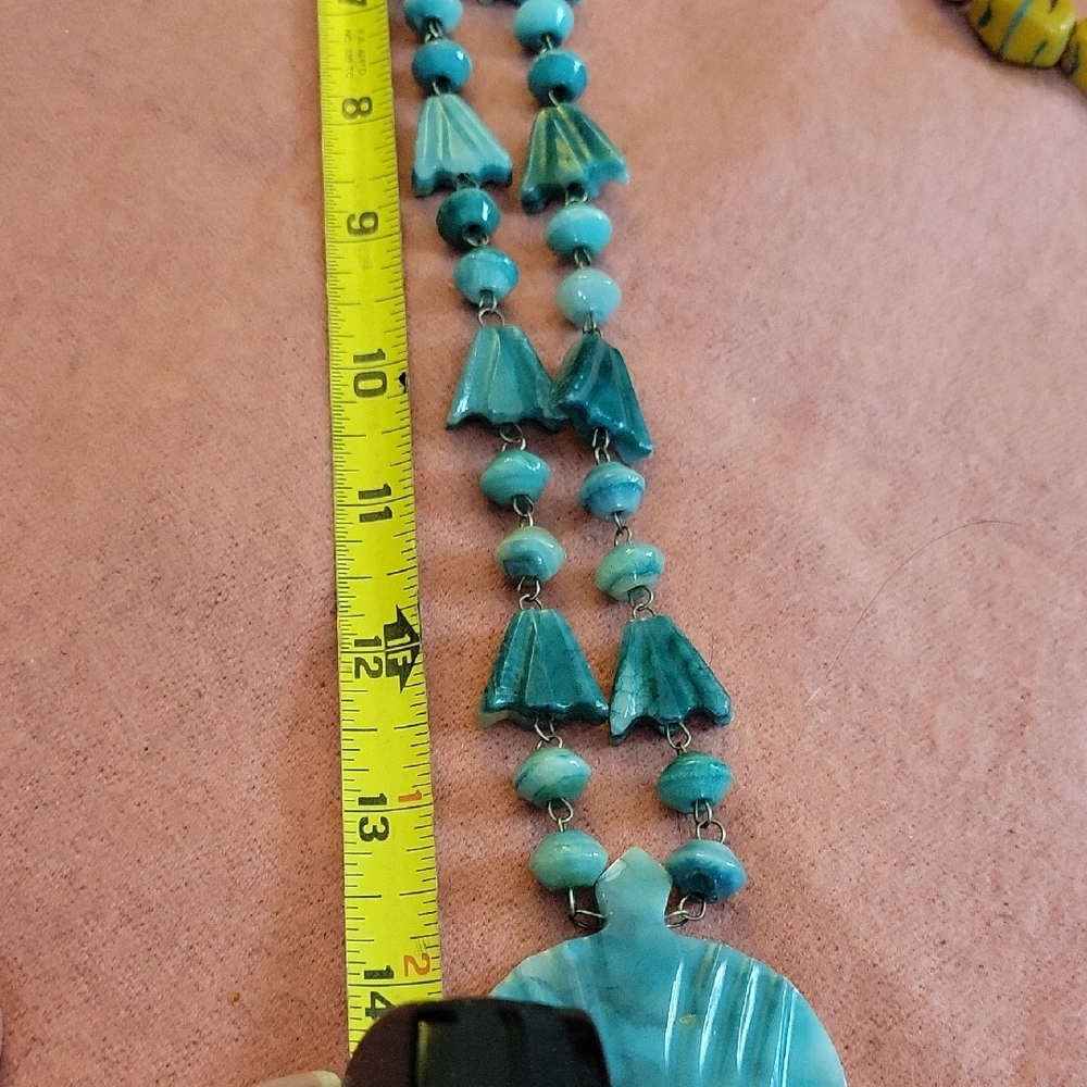 Source Unknown Aqua Statement Necklace - image 7